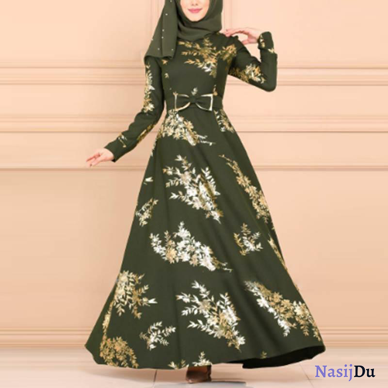 Patterned Abaya + Scarf